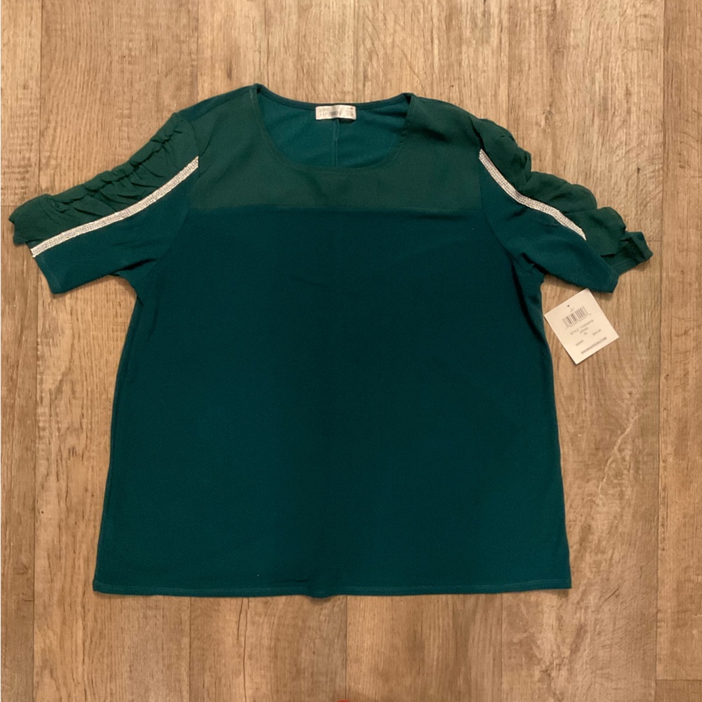 NWT 89th + Madison Emerald Green Blouse Size XL
